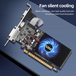 Placa gráfica de vídeo para jogos de PC, perfil baixo, DVI, VGA, porta compatível com HDMI, 64Bit, DDR3, 1G, GT210 - Image 5