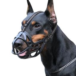 Grande cão focinho boca capa evitar morder gritando comer pequeno grande cão máscaras pet bark rolha barra fita reflexiva - Image 1