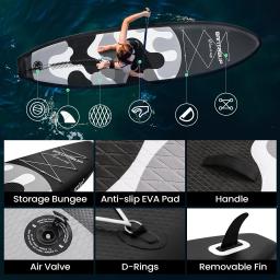 Prancha SUP inflável antiderrapante, prancha de remo, prancha de turismo, wakeboard, trajes de longboard, 10'6"×32"×6" - Image 3