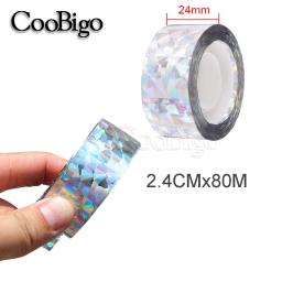 Fita laser com glitter, fita decorativa reflexiva, fitas holográficas, fita dupla face, prata, branco, espelho quebrado, antiaderente - Image 2
