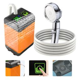 Bomba de chuveiro elétrica portátil para acampar, chuveiro ao ar livre, display digital, praia e caminhadas, impermeável IPX7 - Image 1