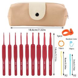 Kraball conjunto de ganchos de crochê com alça de silicone, agulha de alumínio para tricô diy, suéter, tecelagem, gancho de malha, acessórios de ferramentas - Image 2