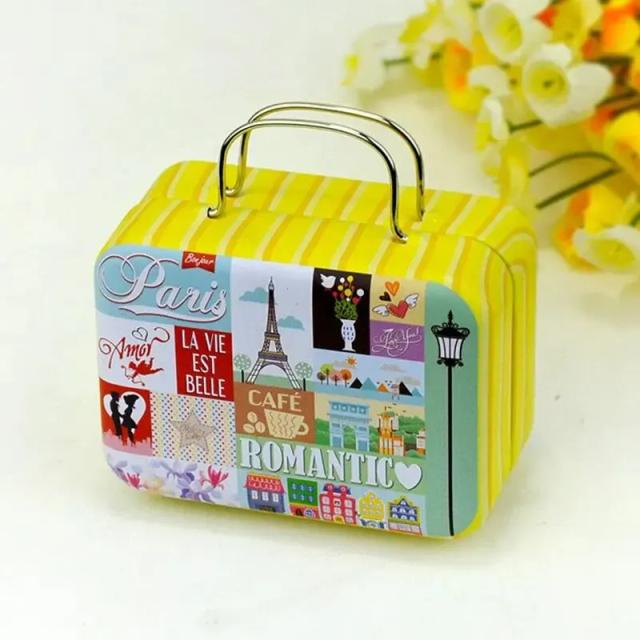 Mini Mala Dobrada para Armazenamento: Caixa de Doces, Placa de Lata e Presente Retangular, Ideal para Viagens e Festas