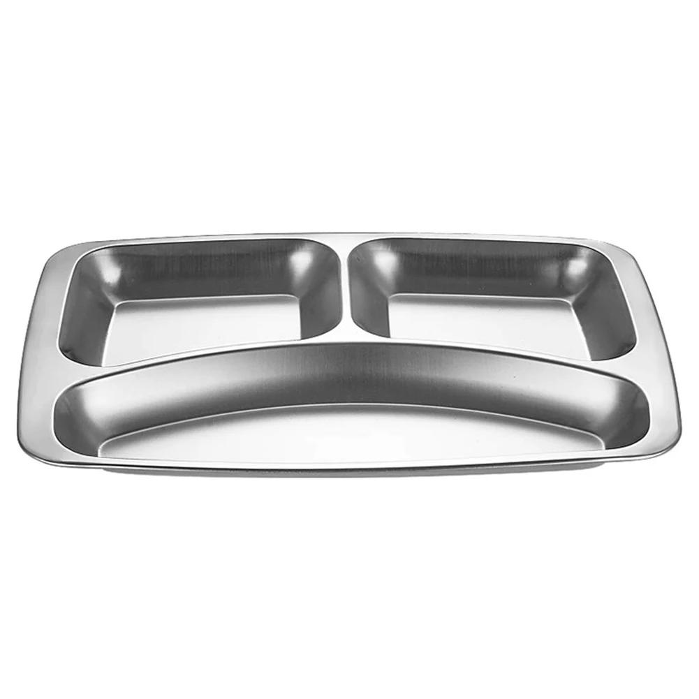Placa De Jantar De Aço Inoxidável para Crianças e Adultos, Compartimento, Bandeja De Comida, Almoço, Fruta, Lanche, Tigela, Louça De Cozinha - Image 1