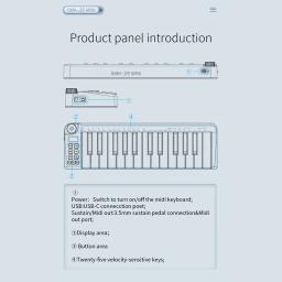 Mini teclado usb portátil, 25 teclas, com acorde inteligente, modos de escala, arpejador para música - Image 5