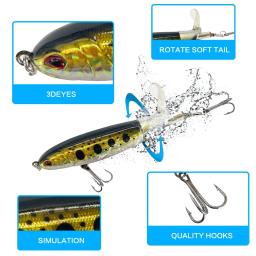 13g/15g/35g topwater isca de pesca whopper popper isca artificial duro plopper macio rotação cauda equipamento de pesca isca de pesca - Image 2