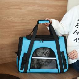 Portátil Respirável Pet Carriers Mochila, Bolsa de Ombro Dobrável, Transporte Aprovado Airline para Cães Pequenos e Gatos, Saída - Image 5
