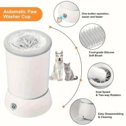 Lavadora automática de pata de cachorro, USB Recarregável Pet Paw Cleaner Cup Removedor de poeira e sujeira, Silicone Dog Paw Cleaning Bucket Acessórios - Image 5