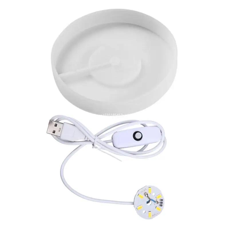 Molde silicone para base exibição iluminada por led, artesanato diy para arte resina cristal - Image 1
