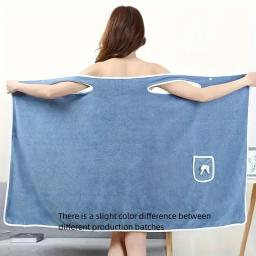 Toalha de banho Wearable com Bowknot para adultos, saia coral Velvet Bath, secagem rápida, absorção de água, sem perda de cabelo Bath Su, 1PC - Image 6