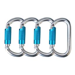 Alumínio D Forma Mosquetão, Equipamento de Camping, Escalada Profissional Key Hooks, Alta Qualidade, 25KN, 4 Pcs, 1Pc - Image 5