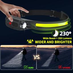 Kdulit led indicação farol recarregável lanterna de cabeça 1200mah bateria embutida acampamento ao ar livre pesca farol lanterna - Image 4
