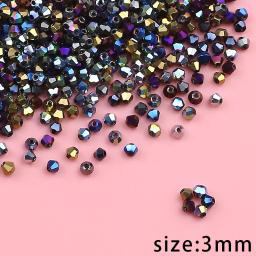Contas de vidro de cristal para DIY Pulseira e Colar, Feito de Galvanizado, Colorido austríaco Cônico, Ornamentos Soltos, 3mm, 200 - Image 4