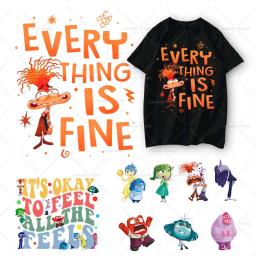 Desenhos animados Heat Transfer Patches, DIY Bags Badge, Kid Decor, Ferro em Transferências para Roupas, Alegria, Smartwatch, Inside Out 2 - Image 1
