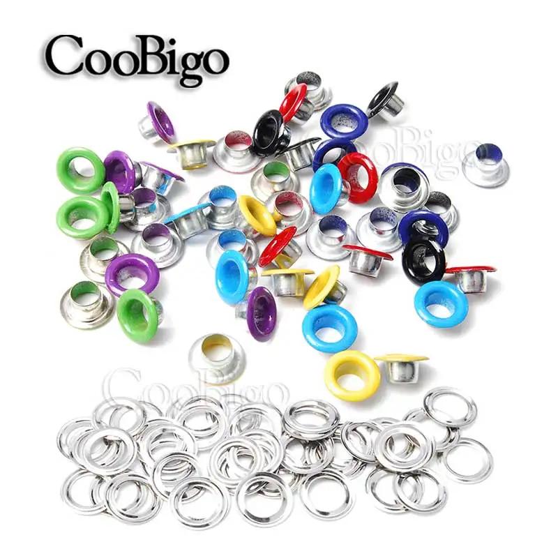 100 pçs buraco colorido 5mm ilhós de metal com ilhó para leathercraft diy scrapbooking sapato cinto boné saco tag roupas acessórios - Image 1