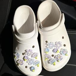 Elegante sapatilhas DIY para mulheres, acessórios bonitos para sapatos Sakura, decoração de sapatos que combina com tudo, pacote fashion, branco, rosa, novo - Image 3