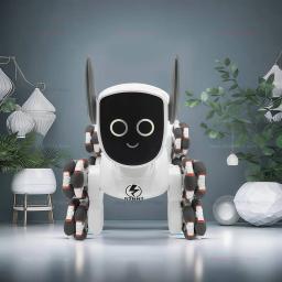 Cão Mecânico com Controle Remoto de Oito Rodas 2.4G 4WD 360 °   Cão robótico de música dinâmica com demonstração de uma tecla de rotação para crianças, animais de estimação e brinquedos - Image 5