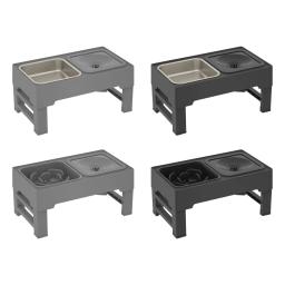 Tigelas de alimentação com água com suporte, tigela para cachorros, altura ajustável, tigela de comida para cães pequenos e gatos - Image 1