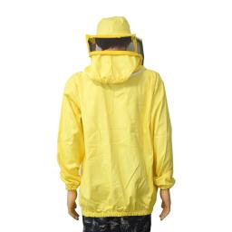 100% algodão amarelo apicultura jaqueta com esgrima véu abelha jaqueta com véu quadrado apicultor terno - Image 6