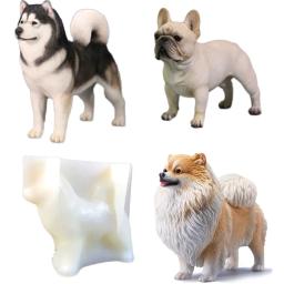 Silicone Moldes de Vários Cães Modelos, Gesso Moldes, Resina Epóxi, Pomerânia, Bulldog, Chihuahua, Cachorro, Animais Presentes, Gesso - Image 1