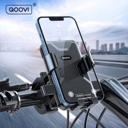 QOOVI-Suporte para Celular Bicicleta, Suporte de Bicicleta, GPS Mount, Suporte à Prova de Choque para iPhone 14 Pro, Samsung, Xiaomi - Image 1