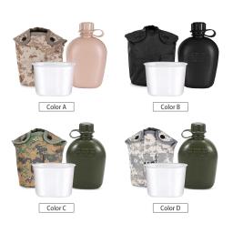 Garrafa de água tática ao ar livre, Chaleira Cantina com Bolsa, Cup Set for Camping, Caminhadas, Mochila, Sobrevivência - Image 5