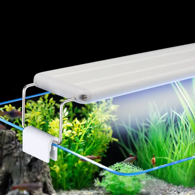 Iluminação Impermeável para Aquário: Luz Brilhante em Branco e Azul para Decorar Plantas e Espaços, Plugue EU, Tamanhos de 18-48cm