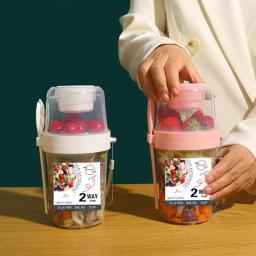 Caixa de manutenção fresca de camada dupla, frascos de armazenamento portáteis, ferramenta de contêiner selado de alimentos multiúso, iogurte, porca, armazenamento - Image 2