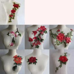 Aplique de bordado de renda 3d, acessório de decoração para artesanato faça você mesmo e costura de tecido, colarinho - Image 1