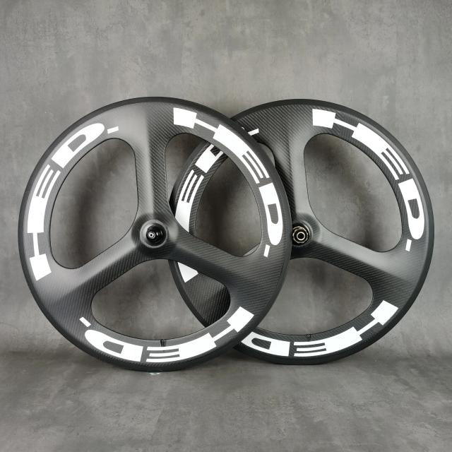 ZEEUQI Rodas de Carbono 700C 3 Raios 700C 3K Fosco para Pista e Estrada