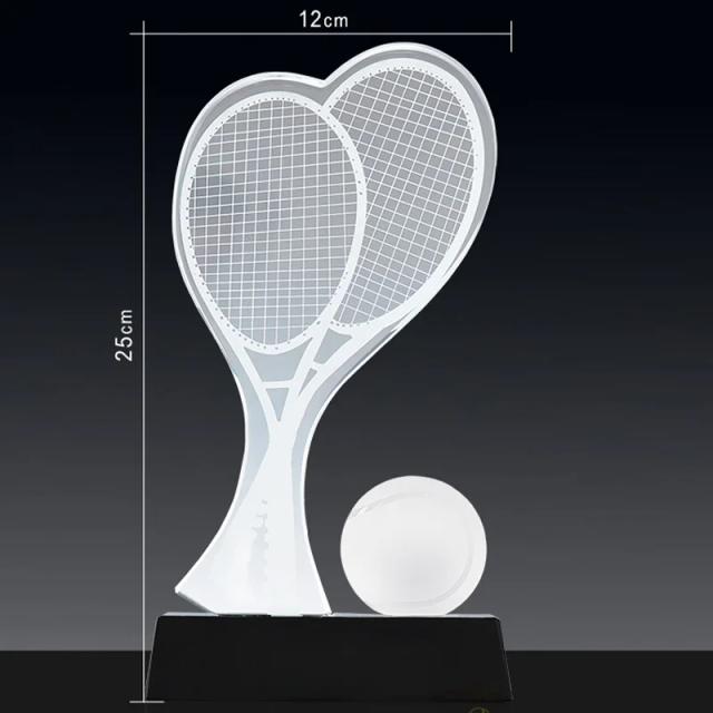 Troféu Cristal Gravável para Decoração Criativa em Esportes, Prêmio de Competição e Lembrança em Badminton
