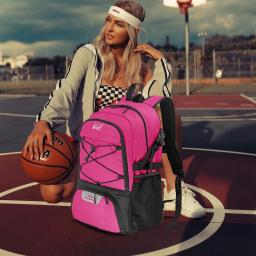 Mochila De Basquete Com Suporte De Bola Separado E Compartimento De Sapatos, Saco De Esporte Grande, Basquete, Futebol, Voleibol, Natação, Ginásio, Viagem - Image 5