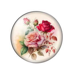 Rodada foto vidro cabochão, parte traseira plana, pinturas de arte, brilhante e colorido, rosas, achados de flores, fazendo achados, 8mm, 12mm, 20mm, 25mm - Image 3