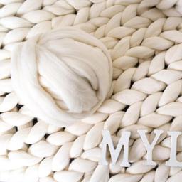 Fio De Lã Merino Macio, Braço Roving, Cobertor De Tricô, Fios Grossos Chunky, Malha De Mão, Crochê Giratório, Costura, DIY, 1000g por bola - Image 4