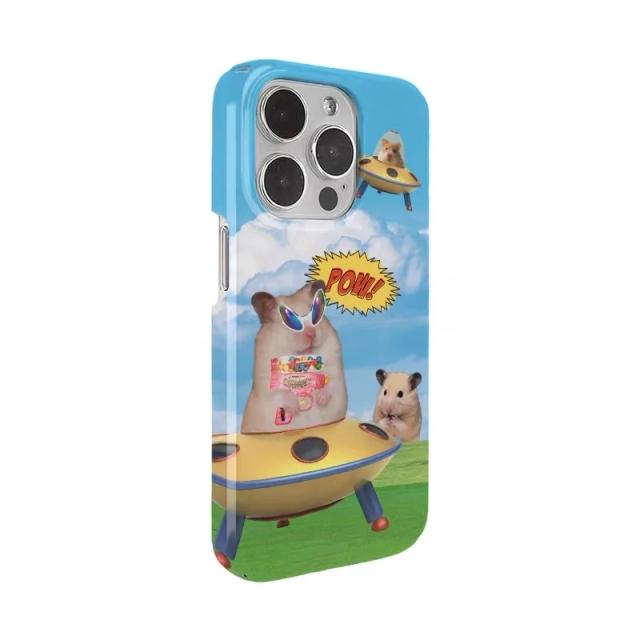 Capa Rígida Cartoon Space e Hamster Fun para iPhone 15, 14, 13 Pro Max, 12 Mini, 11 Pro Plus, 7, 8 SE, X, XS, XR Plus