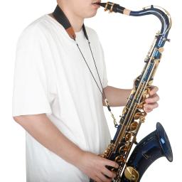Alça de couro saxofone com fivela metálica, corda arrancada, comprimento ajustável, acessórios cor de café - Image 4