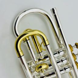 Profissional prata e banhado a ouro cornet chifre b-flat profissional instrumento de bronze trompete com acessórios caso - Image 3