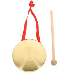 Gongs artesanais de latão, 10cm, instrumentos de percussão de igreja com martelo de jogo redondo, gong chinês, cobre criativo - Image 4