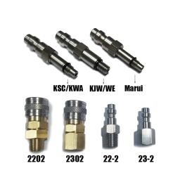 Adaptador de válvula de torneiras macias de ar HPA Adaptador macho Foster Acoplador de desconexão rápida Marui KJW/WE KSC/KWA (EUA) - Image 1