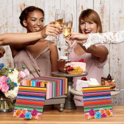Guardanapos estilo mexicano para adultos, decoração de festas mexicanas, festa temática descartável, colorido brilhante, guardanapo listrado, 40 peças - Image 6