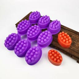3/2/1 Furos Silicone Soap Moldes 3D Massagem Terapêutica Bar Fazendo Resina Artesanato Ferramentas de Cozimento Ferramentas Mold DIY Forma Oval Oil Soaps - Image 1