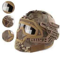 Capacete tático completo coberto com lente HD, Airsoft Paintball Sports Capacetes protetores, Capacete de segurança de tiro CS - Image 1