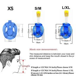 Conjunto de máscara de natação facial para crianças e adultos, respirador, anti nevoeiro, respiração segura, subaquática, mergulho, mergulho, mergulho - Image 3