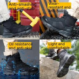 Sapatos de segurança de trabalho masculino ce certificado aço toe sapatos de segurança antiderrapante leve dedo do pé de aço antiderrapante botas de trabalho de proteção feminina - Image 3