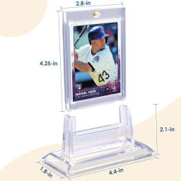 Cartão magnético titular protetores set, plástico rígido mangas, troca vitrine, beisebol, futebol, esportes, cartões de Yugioh, 35PT - Image 3