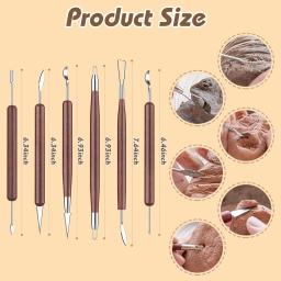 Conjunto de ferramentas de argila polimérica para adultos e crianças, cerâmica ferramenta de argila seca, cozimento, desenho, pontilhando, moldagem, forno de cerâmica, 25pcs - Image 3