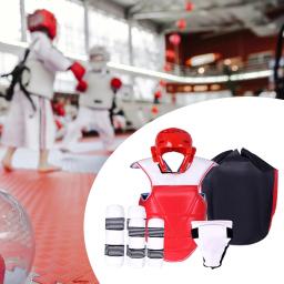 Equipamento protetor para treinamento em artes marciais, Taekwondo masculino, equipamento versátil, vermelho - Image 3