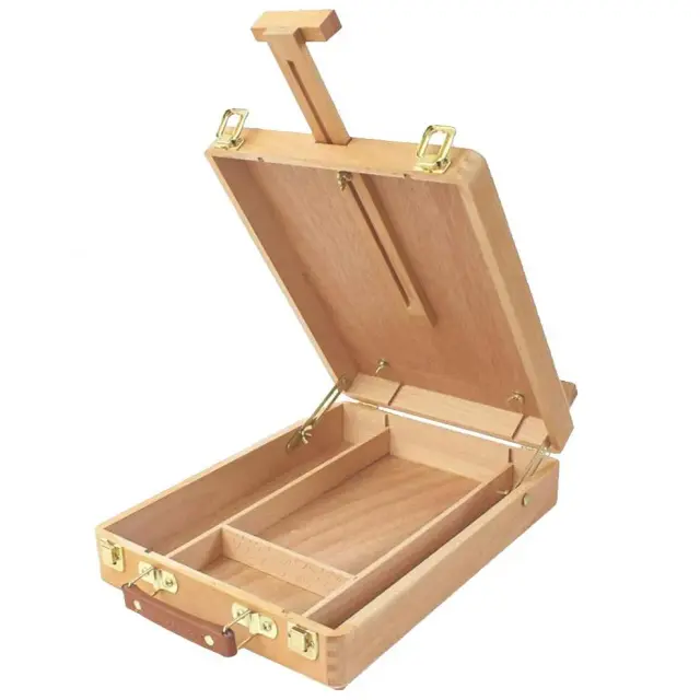 Cavalete Portátil Ajustável de Madeira para Pintura em Mesa com Mala de Armazenamento para Crianças e Artistas