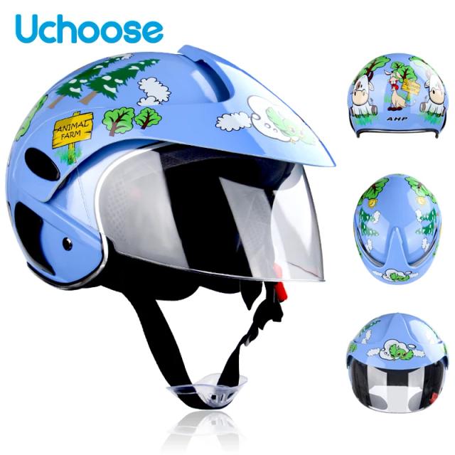 Capacete Infantil de Motocross Uchoose: Conforto e Segurança com Design de Desenhos Animados para Crianças de 3 a 9 Anos