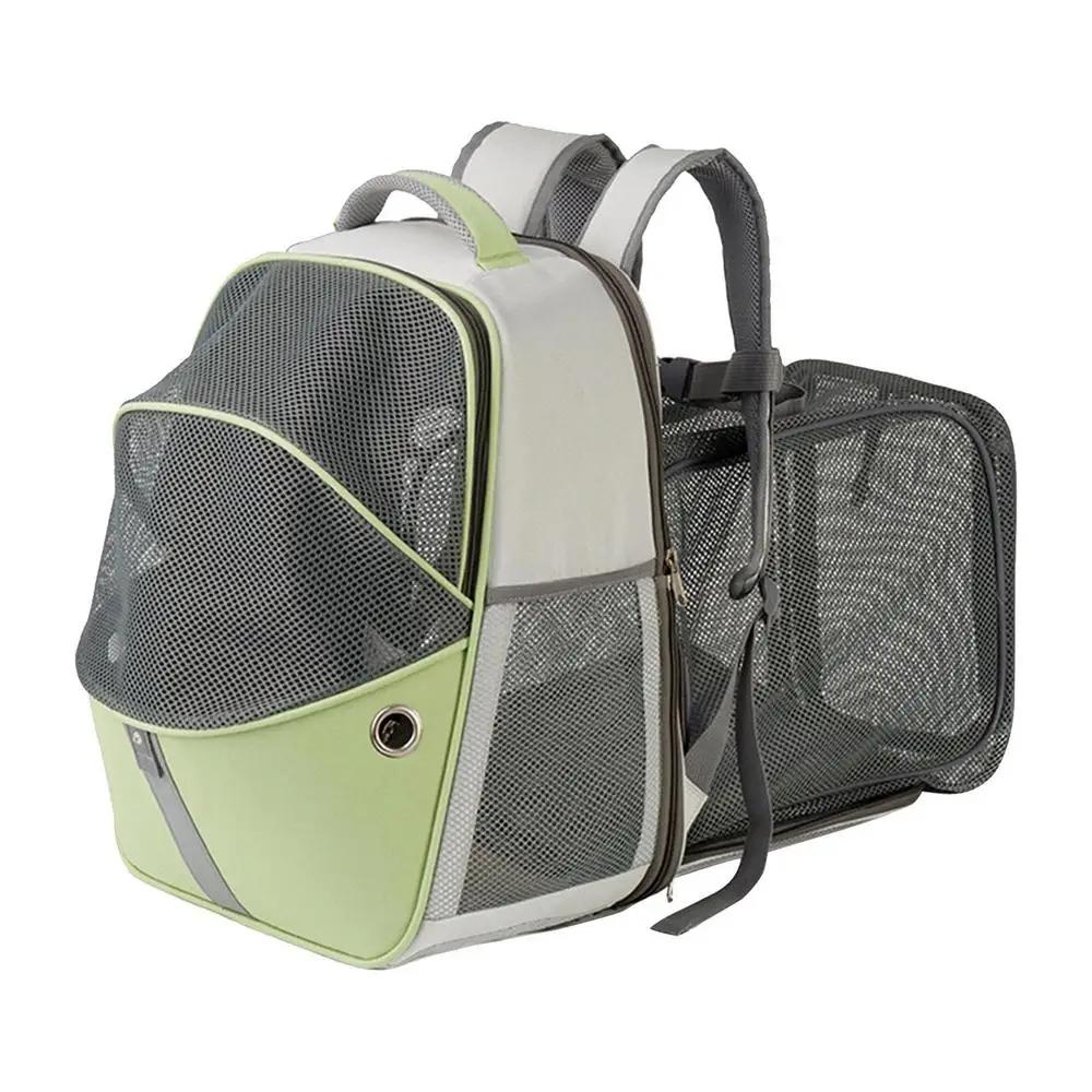 Animais de estimação expansível mochila de malha pet carrier pet mochila para pequenos gatos e cães dobrável portador do cão mochila com aberturas de segurança - Image 1